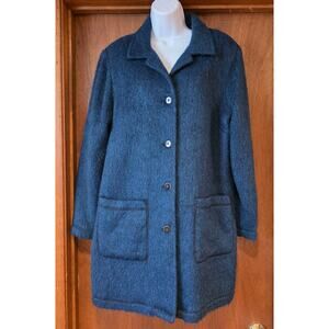 Democracy blue wool button up pea coat sz M
